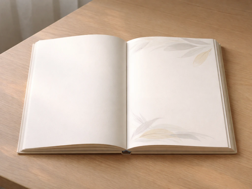 Minimal close-up of an open book with a plain cover design resembling an episode or book title layout.